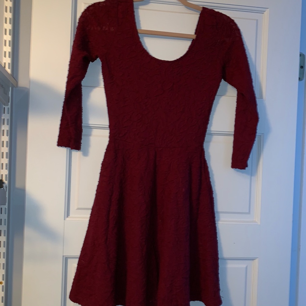 Maroon Abercrombie and Fitch lace dress